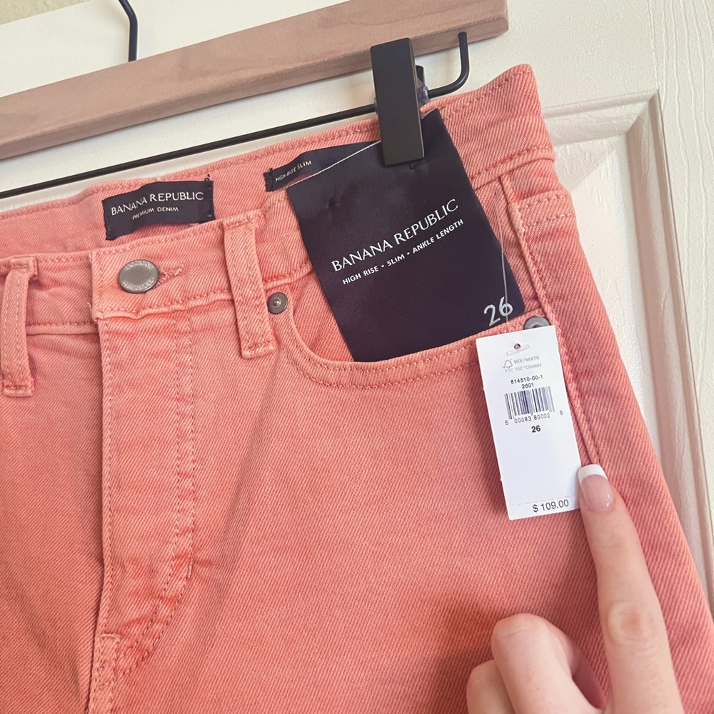 NWT Banana Republic The Slim Jean in Rose Quarts 26 Regular - Picture 4 of 4